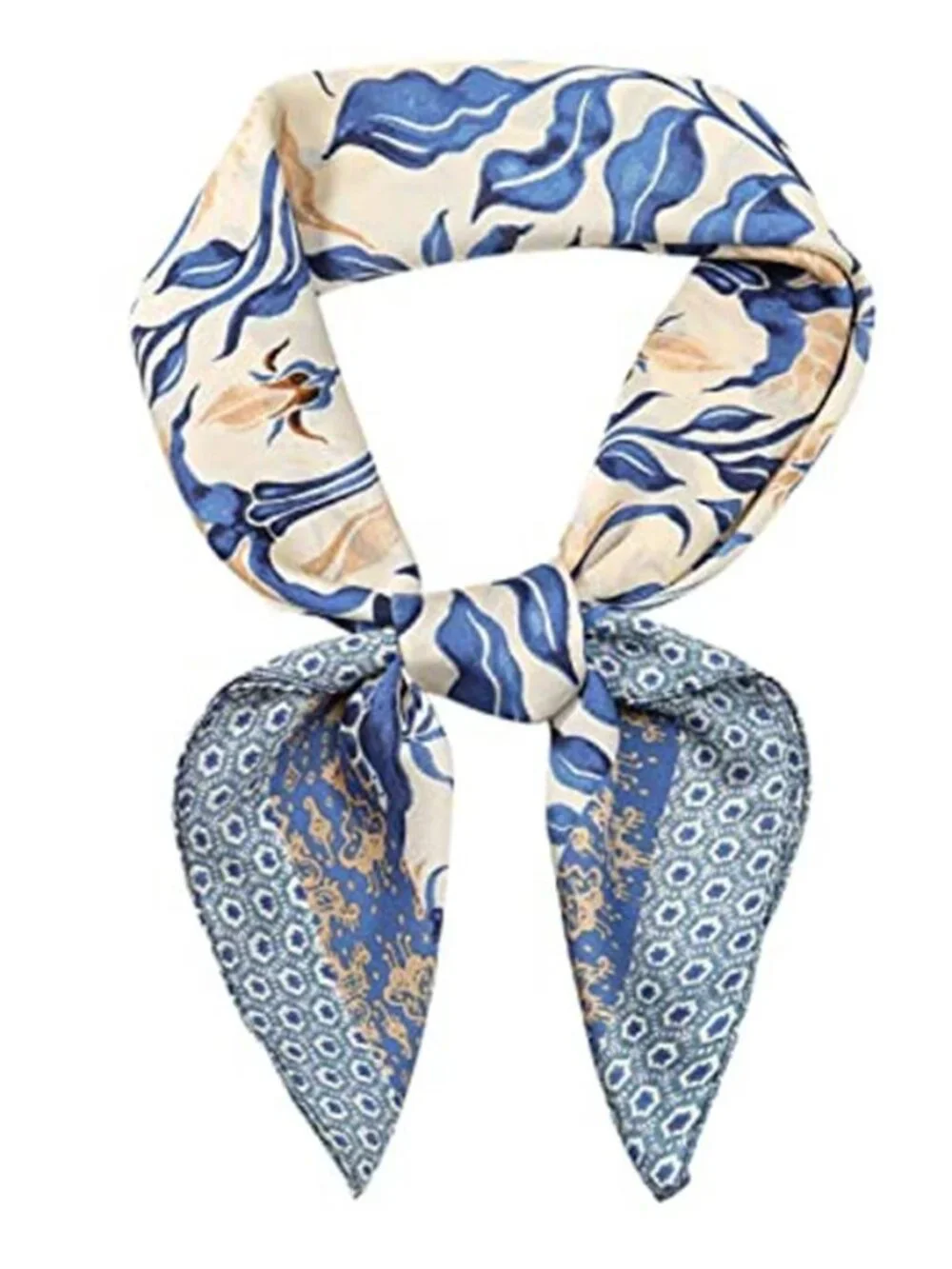 Women Light Blue Head Hair Scarf Like Satin Silk Scarf Sleeping Hair Wrapping